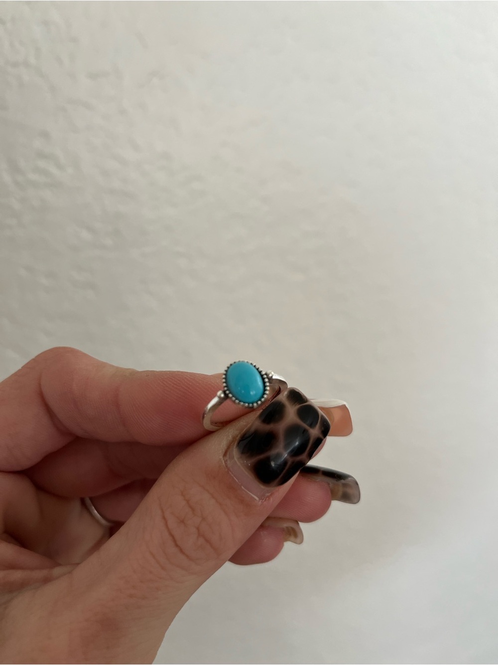 Sterling Silver Turquoise Oval Ring - Women Jewelry